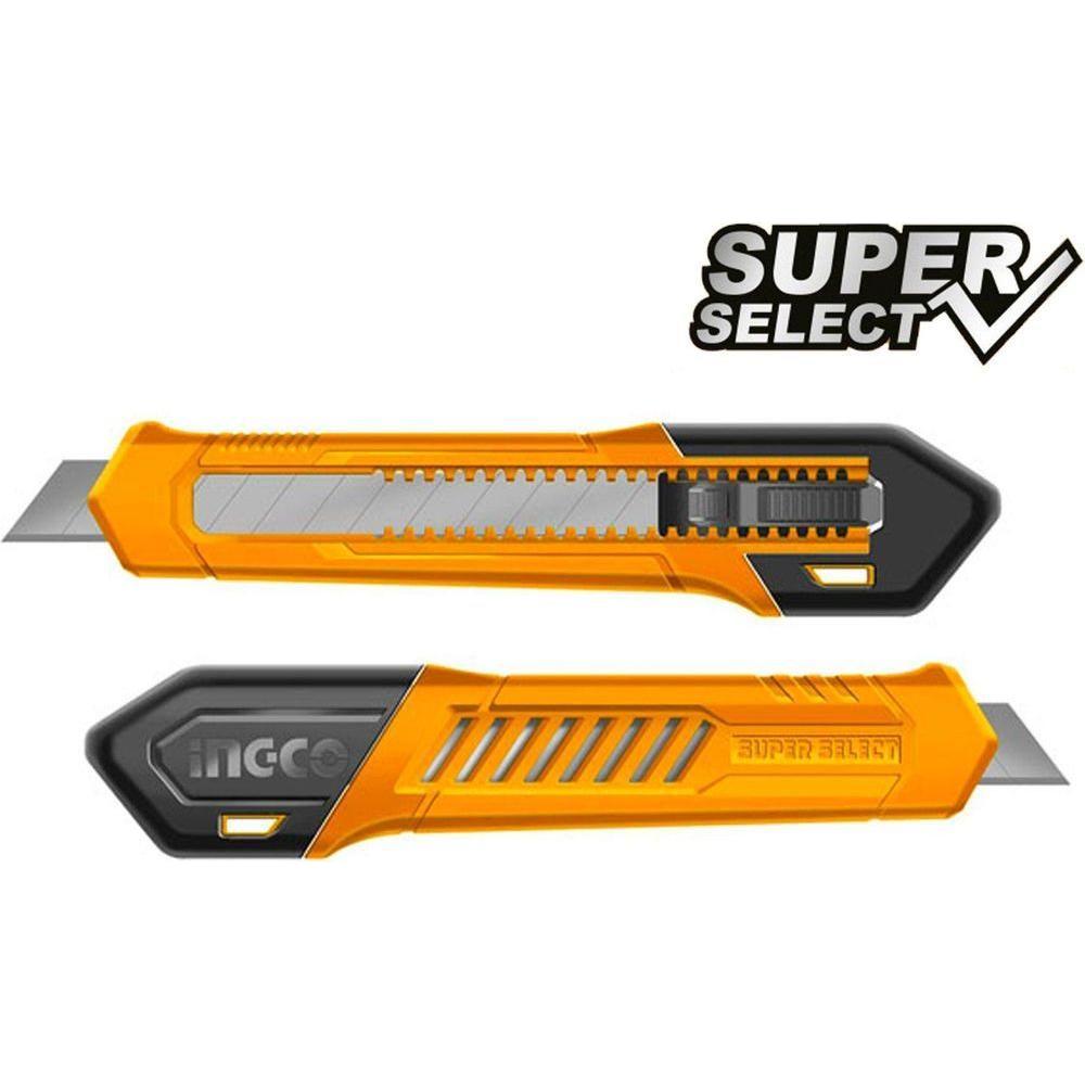 Ingco HKNS16001 18mm Snap Off Blade Cutter Knife (SS) - KHM Megatools Corp. Ingco HKNS16001 18mm Snap Off Blade Cutter Knife (SS) - KHM Megatools Corp.